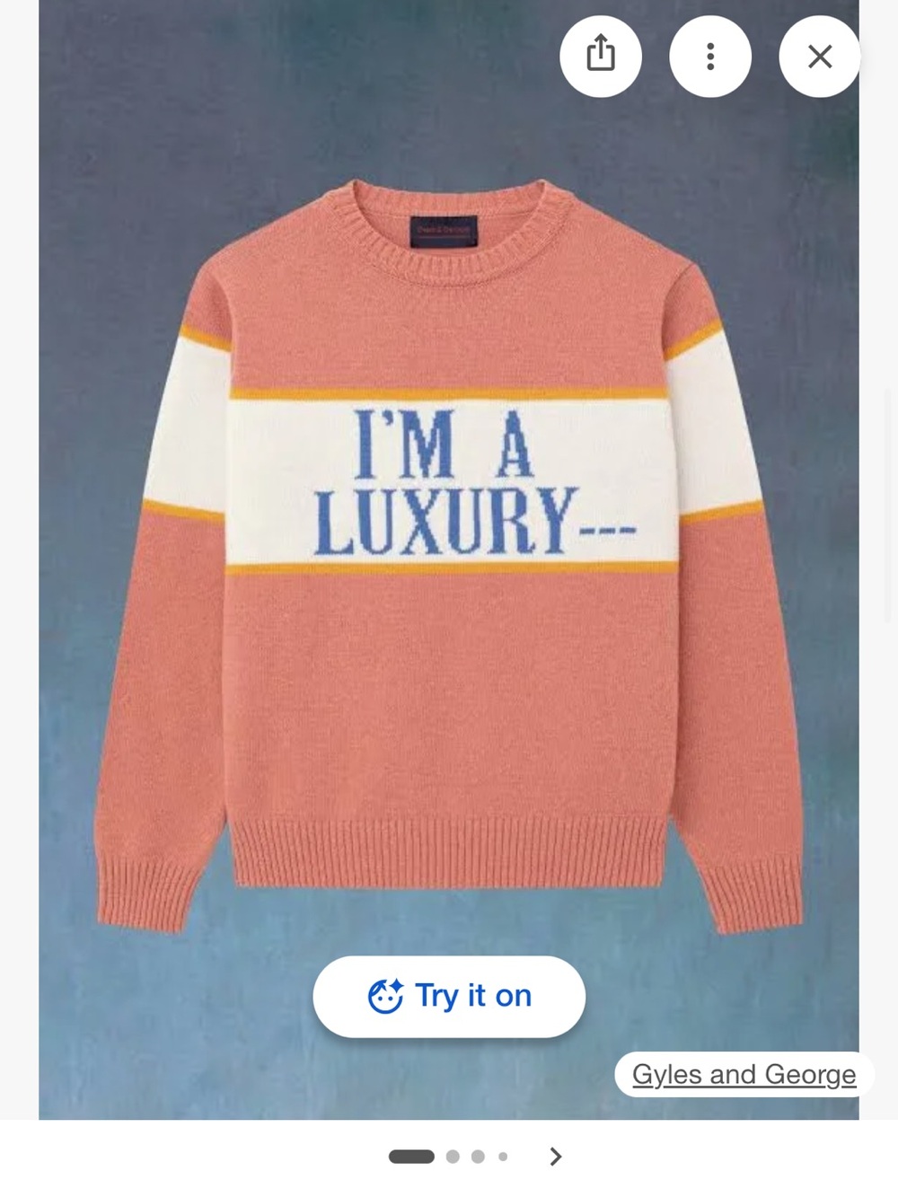 Gyles and George princess Diana sweater I’m a luxury  large wool